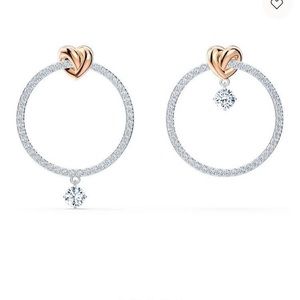 Swarovski asymmetrical heart earrings